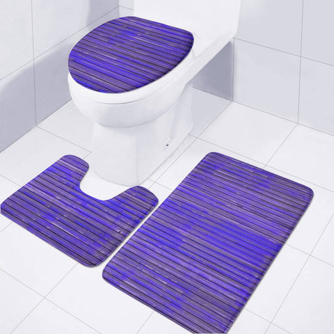 Image of Blue Grunge Print Toilet Three Pieces Set