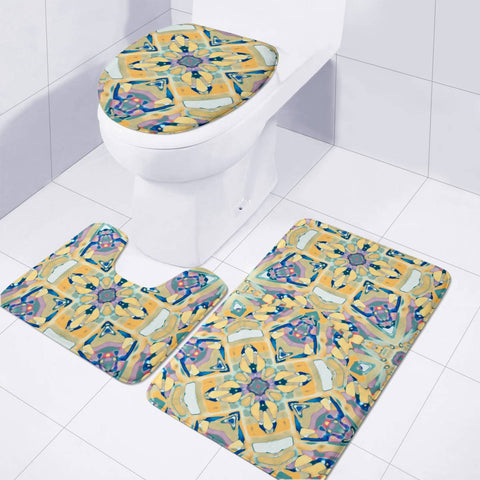 Image of Colorful Exotic Ornate Print Toilet Three Pieces Set