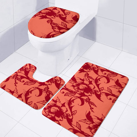 Image of Orange Toilet Three Pieces Set