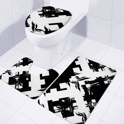 Image of Black Toilet Three Pieces Set