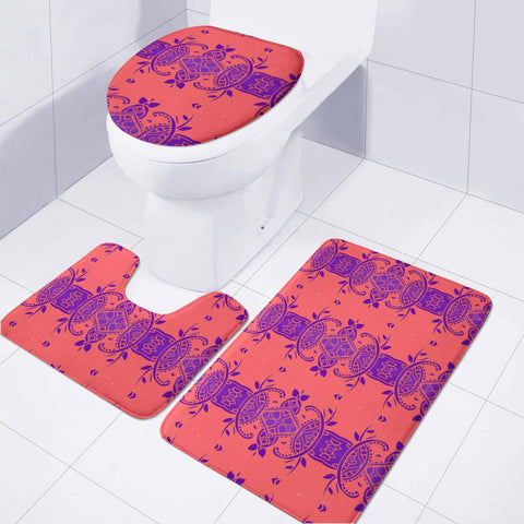 Image of Orange Toilet Three Pieces Set