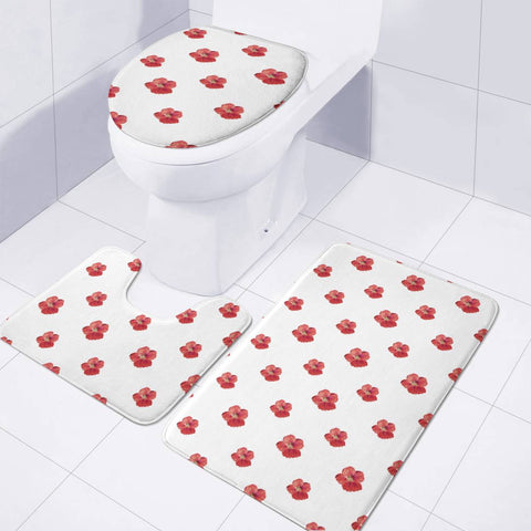 Image of Beauty Flowers Print Pattern Toilet Three Pieces Set