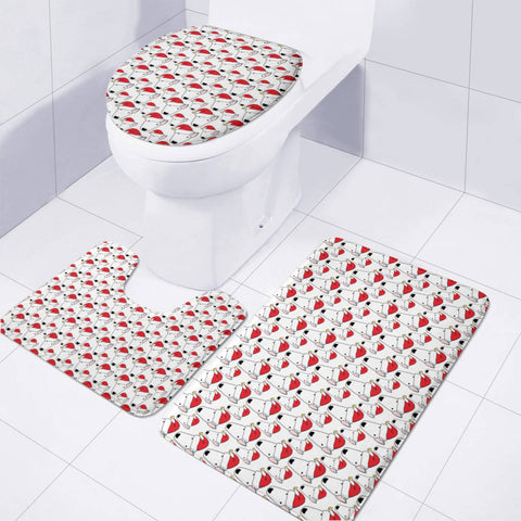 Image of Santa Bully Christmas Pattern Toilet Three Pieces Set