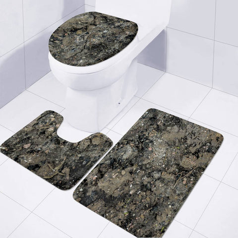 Image of Grunge Organic Texture Print Toilet Three Pieces Set