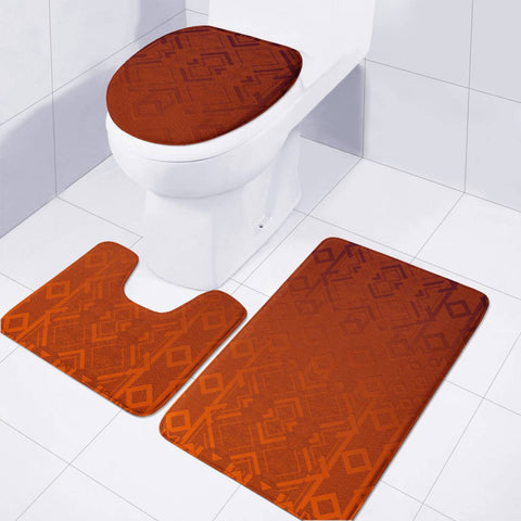 Image of Orange Toilet Three Pieces Set