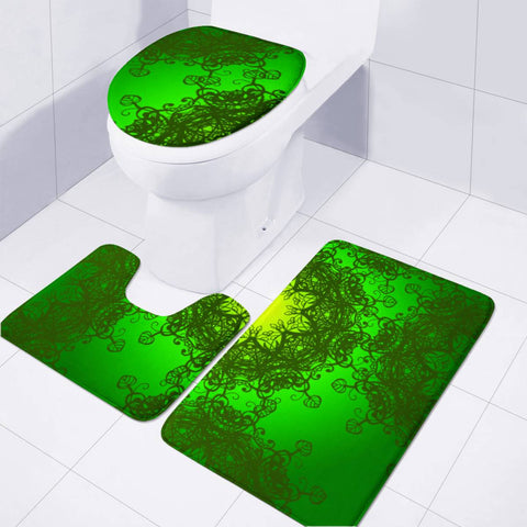 Image of Green Toilet Three Pieces Set