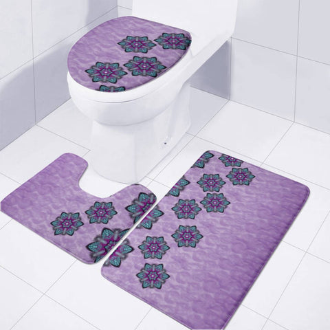 Image of A Gift With Flowers Stars And Bubble Wrap Toilet Three Pieces Set