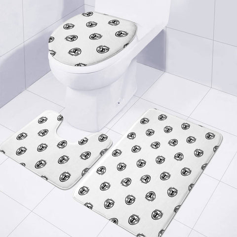 Image of Funny Clown Sketchy Drawing Pattern Toilet Three Pieces Set