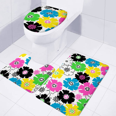 Image of Bright Flowers Home Decor Set Toilet Three Pieces Set