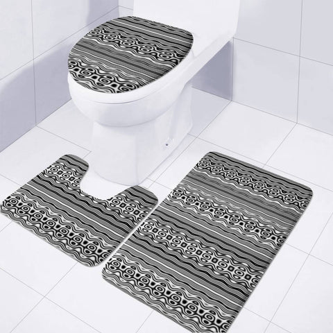 Image of Pattern Abstrait Formes Toilet Three Pieces Set