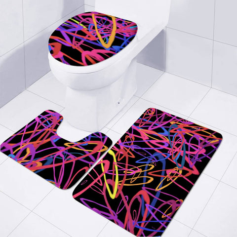 Image of Abstrait Formes Colors Toilet Three Pieces Set