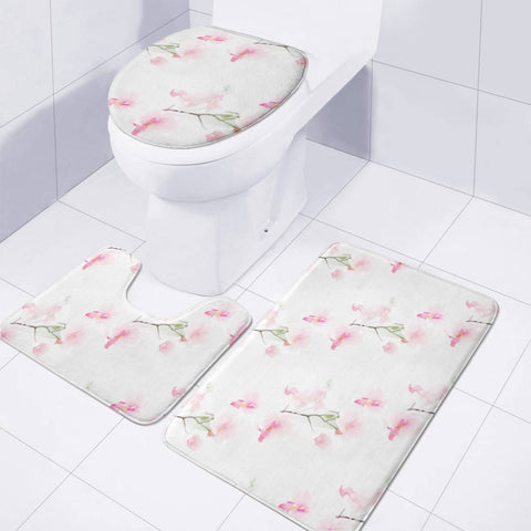 Image of Pattern Orchidées Toilet Three Pieces Set