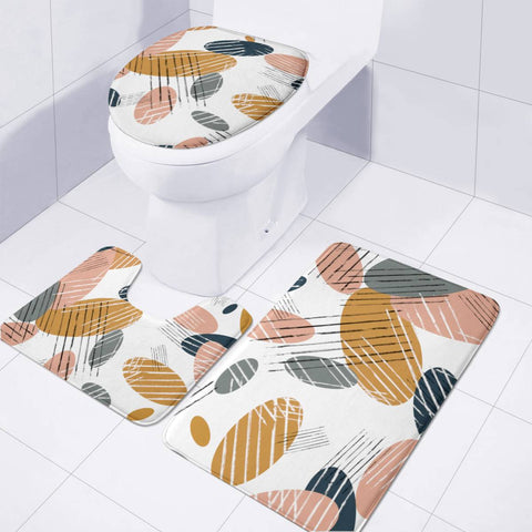 Image of Abstrait Ronds Scandinave Toilet Three Pieces Set