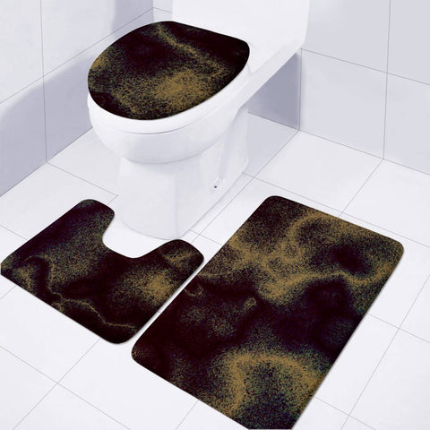 Image of Abstrait Effet Paillette Doré Toilet Three Pieces Set