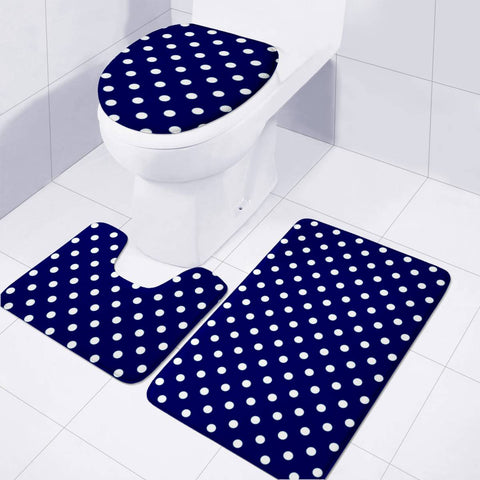 Image of Pattern Pois Blanc/Marine Toilet Three Pieces Set