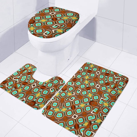 Image of Colorful Modern Geometric Print Pattern Toilet Three Pieces Set