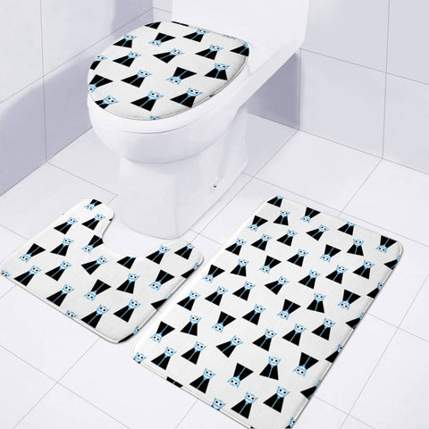 Image of Funny Vampires Drawing Motif Print Pattern Toilet Three Pieces Set