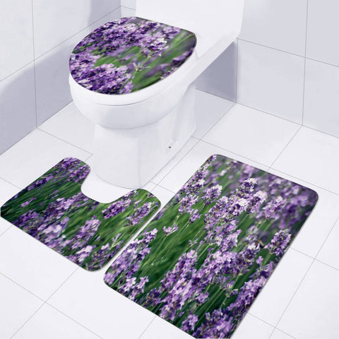 Image of Photo Fleurs Violet Toilet Three Pieces Set