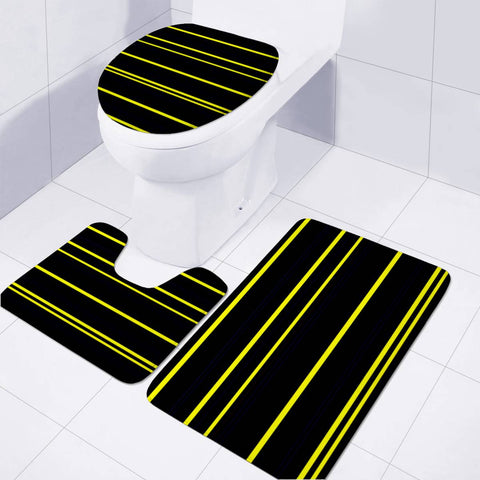 Image of Bandes Jaune/Noir Toilet Three Pieces Set