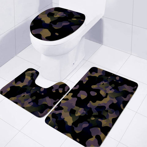 Image of Camouflage Noir/Marron Toilet Three Pieces Set