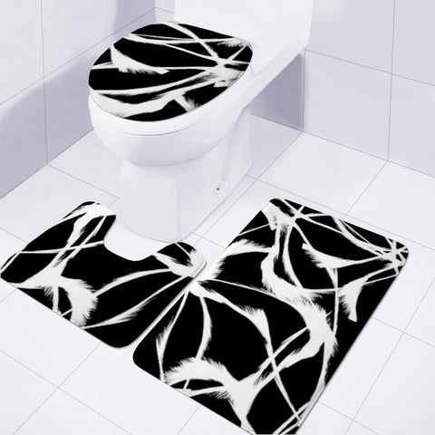 Image of Abstrait Blanc/Noir Toilet Three Pieces Set