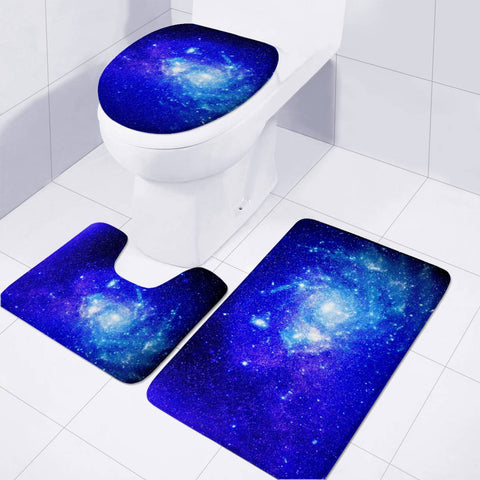 Image of Effet Galaxy Bleu Foncé Toilet Three Pieces Set