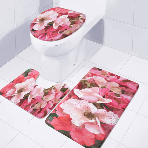 Image of Photo Fleurs Rose Toilet Three Pieces Set