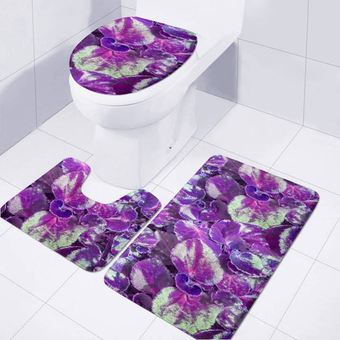 Image of Botanical Motif Pattern Design Toilet Three Pieces Set