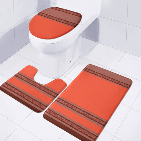 Image of Orange Toilet Three Pieces Set