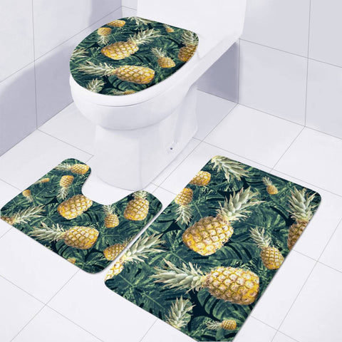 Image of Pattern Ananas Tropical Toilet Three Pieces Set