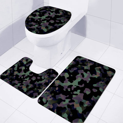 Image of Camouflage Noir/Vert Toilet Three Pieces Set