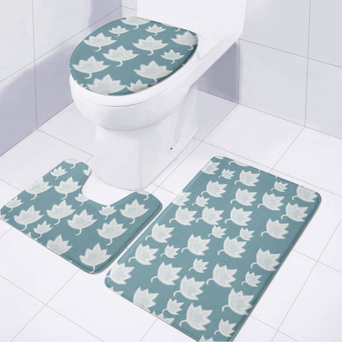 Image of Leaves On Color Ornate Toilet Three Pieces Set