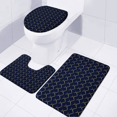 Image of Pattern Formes Doré/Bleu Toilet Three Pieces Set