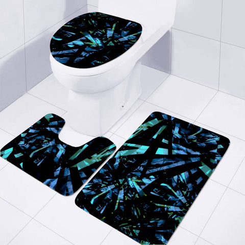 Image of Modern Abstract Geo Print Toilet Three Pieces Set