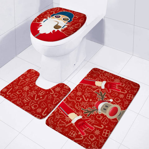 Image of Santa Claus Toilet Three Pieces Set