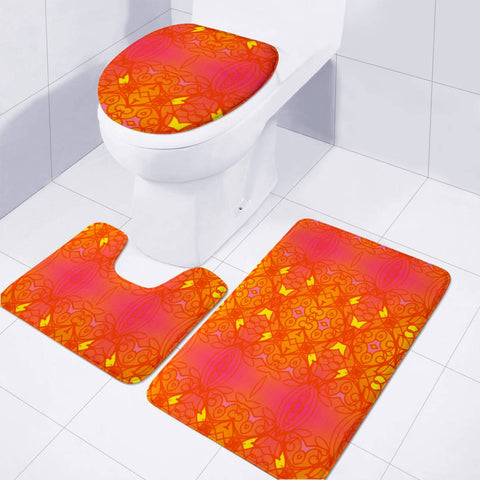 Image of Orange Toilet Three Pieces Set