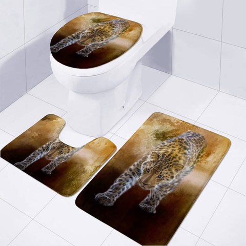 Image of Russian Amur Leopard Toilet Three Pieces Set