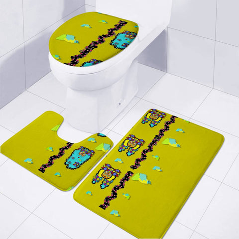 Image of Peace People Hippie Friends And Free Living Fauna Toilet Three Pieces Set