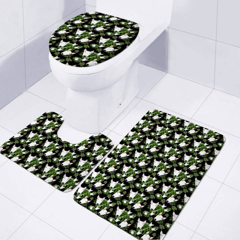 Image of Kasper And Luna Tropical Print Toilet Three Pieces Set