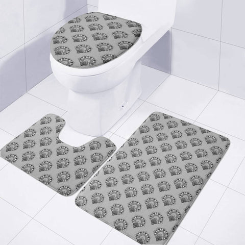 Image of Black Damask Toilet Three Pieces Set