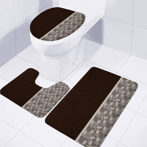 Image of Brown Elegance Toilet Three Pieces Set