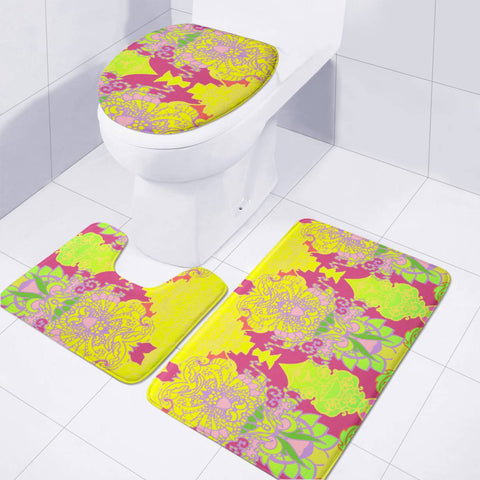 Image of Yellow Toilet Three Pieces Set