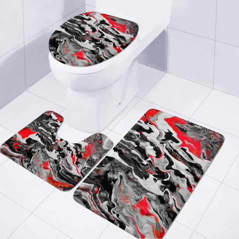 Image of Photo Acrylique Peinture Rouge/Noir Toilet Three Pieces Set