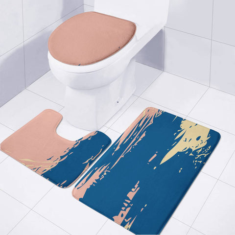 Image of Coral Pink, Classic Blue & Sunlight Toilet Three Pieces Set