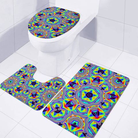 Image of Psychedelic Kaleidoscope Toilet Three Pieces Set