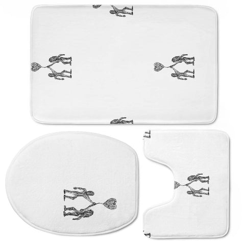 Image of Love Symbol Drawing Toilet Three Pieces Set