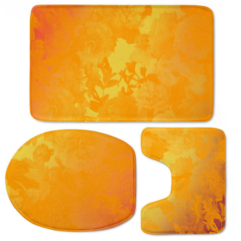 Image of Orange Toilet Three Pieces Set