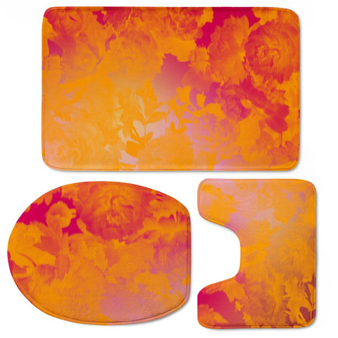 Image of Orange Toilet Three Pieces Set