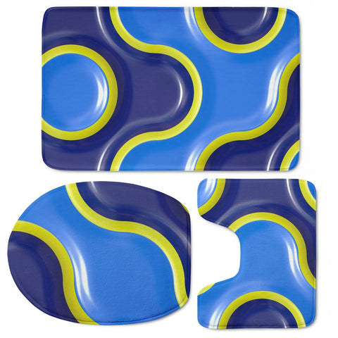 Image of Blue Marble Toilet Three Pieces Set