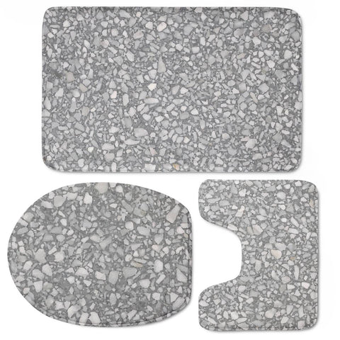 Image of Gray Seamless Terrazzo Toilet Three Pieces Set